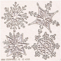 Dekorpappe Die Cut Chipboard schneeflocken - Mon Merry cheri - Schneeflocken - SCRAPINIECrapiniec