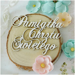 Dekorpappe Die Cut Chipboard -  taufe Gedenkinschrift - Kreatywna Pracownia