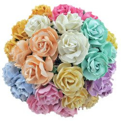 WILDROSEN 30mm 50Stk Scrapbooking Maulbeerpapier Blumen Flower