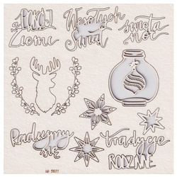 SCRAPINIEC Dekorpappe Die Cut Chipboard Dekoration Ornament, Rentier Weihnachten D