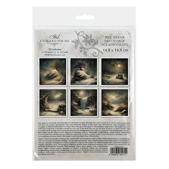 Reispapier-Set - Winter, Schnee, Frost, Nacht, Landschaft, Landschaft - RSM210 - Itd Collection