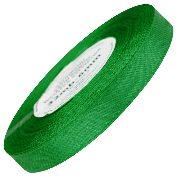Satinband 12 mm - stark grün - 32 lfm