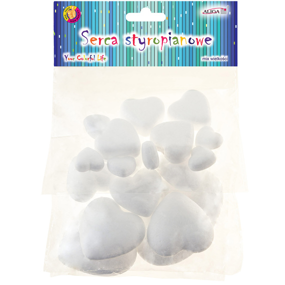 Styroporherzen in verschiedenen Größen