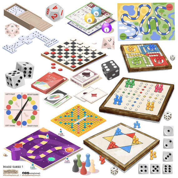AUFKLEBER ScrapLove Dekor Stickers - Board Games 1