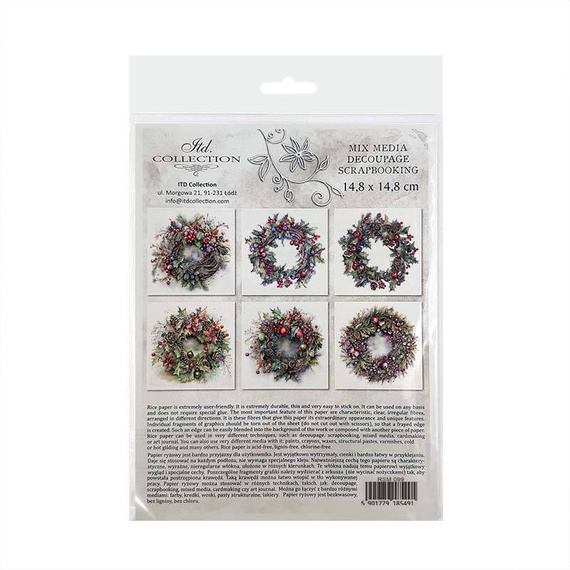 Reispapier-Set - ITD RSM099 Winterkränze Girlanden