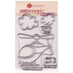 WOODWARE Transparent Stempeln Set Motivstempel Clear Stamps, Hubschrauber JGS504
