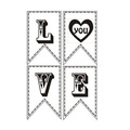 AGATERIA - Transparent Stempel Motivstempel Clear Stamp - Girland LOVE, Girlande