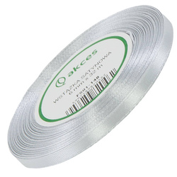 Satinband 6 mm - Silber - 32 lfm