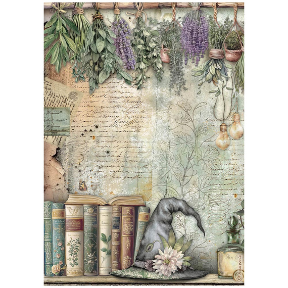 Reispapier für Decoupage A4 - Herbarium Silvae books - Stamperia