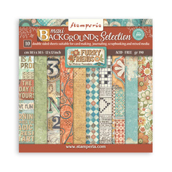 Scrapbooking Papier Set 30x30 - Furry Friends - Hintergründe - Stamperia